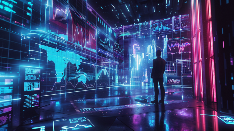 futuristic financial trading platform