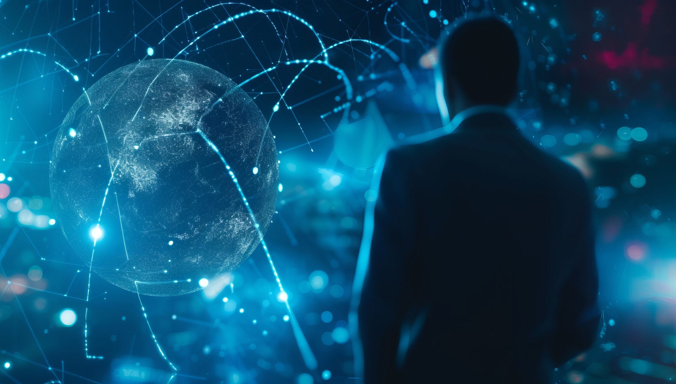 Exploring the Digital Universe - A Journey through Virtual Space Networks and Glowing Connections