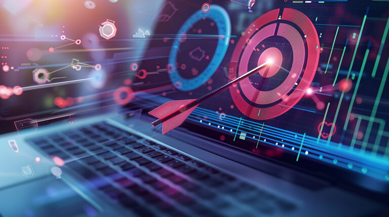 laptop-with-arrow-hitting-target-screen