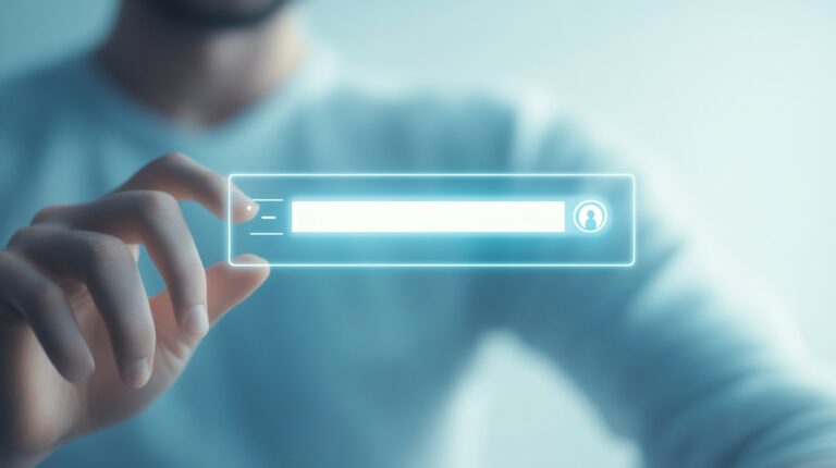 professional-man-using-search-bar-virtual-screen-against-light-background