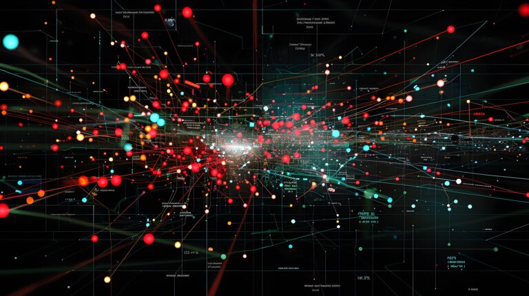 A captivating abstract visualization depicting the intricate flows and interconnections of an electronic trading platform Vibrant pulses of light and energy represent the constant exchange of digital
